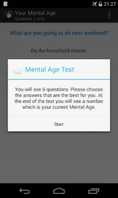 Your Mental Age android App screenshot 1